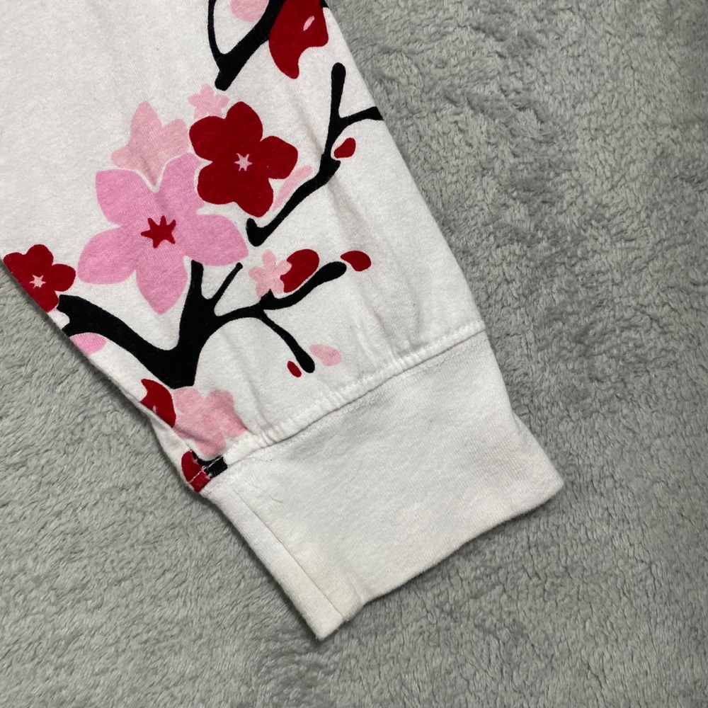 Original Gravity Tokyo Cherry Blossom Shirt Womens XL White Pink Floral Long Slv - Picture 12 of 14